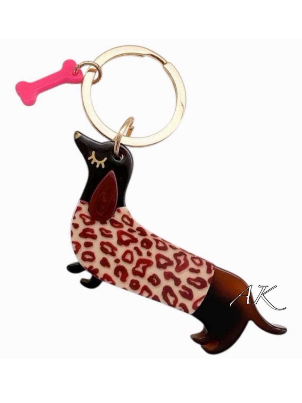 Dachshund Leopard Keychain 🐾 Doxie Wiener